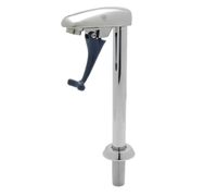 T&S Brass Deck Mount Pedestal Glass Filler Faucet with Push-Back Valve and 1/2 Inch NPT Male Shank
