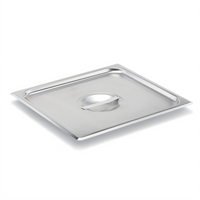 Vollrath Super Pan V 2/3 Size Flat Solid Stainless Steel Steam Table Pan Cover with Handle
