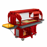 Cambro Versa Food Bar™ Ultra Series 6-Foot Portable Cold Food Buffet with Heavy-Duty Casters and Storage, Hot Red