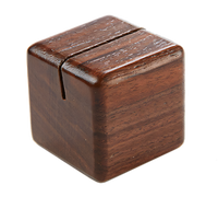 1-1/8 Inch Square Walnut Wood Menu Card Holder with Narrow Slit