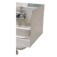 Advance Tabco Welded Double Side Splash Guard for Hand Sinks, 12-Inch High, 14 x 16-Inch Bowl