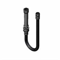 24-Inch Flexible Stainless Steel Pre-Rinse Replacement Hose with Gray Handle and Swivel