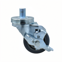 BK Resources 3SBR-6ST-GR-TLB Shelf Casters & Leveling Feet