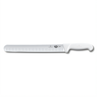 Victorinox Fibrox HACCP 12-Inch Granton Slicer Knife with White Fibrox Handle