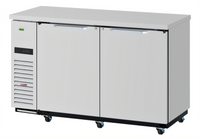 Turbo Air Super Deluxe 60-Inch Narrow Two-Section Back Bar Cooler with 2 Solid Doors