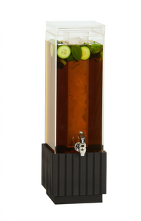 Cal-Mil Brooklyn Ribbed Square Ice Beverage Dispenser, 3 Gallon Polycarbonate Tank