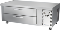 Victory Refrigeration V-Core 60-Inch Stainless Steel Two-Drawer Chef Base Freezer, Side-Mounted Self-Contained R290