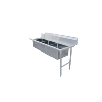Straight Soiled Dishtable, Right-to-Left, 72-Inch x 30-Inch x 44-Inch, 3 Pre-Rinse Sinks, 304 Stainless Steel