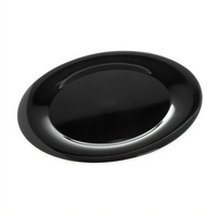 Displayware Palette Designer 19-Inch Round Wide Rim Melamine Platter, Black