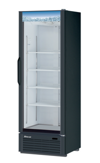 Turbo Air One-Section Glass Door Merchandiser Refrigerator, 14.44 Cu. Ft., Bottom-Mounted Self-Contained, Black Cabinet