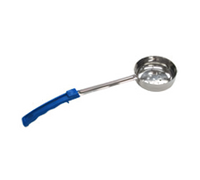 8 oz Perforated One-Piece Portion Control Ladle with Blue Plastic Handle