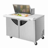 Turbo Air Super Deluxe 48-Inch Two-Section Mega Top Sandwich/Salad Prep Table with 12-Pan Opening and 2 Doors