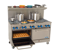 Comstock-Castle 60-Inch Gas Range with 4 Open Burners, 36-Inch Griddle and 2 Standard Ovens