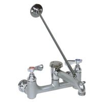 John Boos 8-Inch Center Wall-Mount Service Sink Faucet with Vacuum Breaker Nozzle and Pail Hook