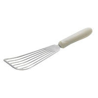Winco White Ergonomic Handle Fish Spatula with Stainless Steel Satin-Finish Blade