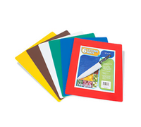 Crestware 12 x 15 Inch Flexible Polypropylene Cutting Board Set, Assorted Colors, 6-Pack
