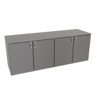 One-Zone Remote Low-Profile Back Bar Cooler, 80-Inch, 4-Section