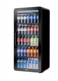 True Edge Glass Curved 1-Section Refrigerated Merchandiser with Hinged Glass Door