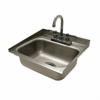 Advance Tabco Drop-In 1-Compartment Sink with Gooseneck Faucet, 14 x 10 x 5 Bowl, 304 Stainless Steel