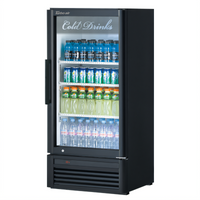 Turbo Air Super Deluxe One-Section Glass Door Merchandiser Refrigerator, 8.12 Cu. Ft., Self-Contained, Bottom-Mount, White