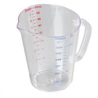 64 oz Clear Polycarbonate Half-Gallon Nestable Oval Measuring Cup with C-Handle