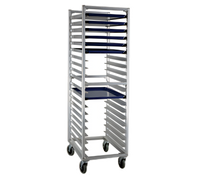 New Age Full-Height Mobile Aluminum Bun Pan Rack, End Loading, 20-Pan Capacity