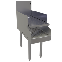 Glastender Freestanding Recessed Stainless Steel Drainboard, 12 Inch Wide x 29 Inch Deep