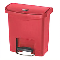 Rubbermaid Commercial Slim Jim 4 Gallon Red Resin Step-On Bathroom Trash Can
