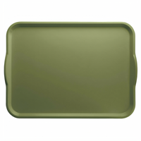 Cambro Camtray® 14 x 18 Rectangular Fiberglass Dietary Tray with Handles, Olive Green