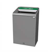 Rubbermaid Commercial Configure Decorative Indoor Organic Waste Recycling Container, 33 Gallon, 1-Stream, Stenni Grey