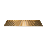 Micro Matic Surface Mount Drip Tray Trough, 36 Inch x 8 Inch, Stainless Steel with PVD Brass Screen