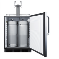Outdoor ADA-Compliant Dual Tap Wine Kegerator, Built-In or Freestanding, 24-Inch Stainless Steel