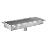 KoolMore Commercial 12-Inch x 120-Inch Stainless Steel Floor Trough Drain with Subway-Style Grating and Removable Drain Baskets