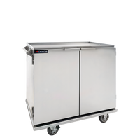 Cres Cor Mobile Enclosed Room Service Cart with 4 Shelves, Aluminum, 450-lb Capacity