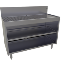 Glastender 42-Inch x 19-Inch Underbar Drainboard Cabinet Base, Open Front, Stainless Steel