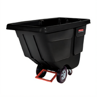 Rubbermaid Commercial Rotational Molded Heavy-Duty Tilt Truck, 1/2 Cubic Yard, 1400 lb Capacity, Black