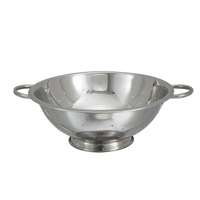 Winco 14 Qt Round Stainless Steel Colander, 16.5 Inch Diameter