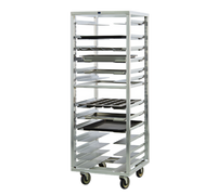Universal Roll-In End-Load Aluminum Pan Rack with 12 Adjustable Guides, 10-12 Pan Capacity