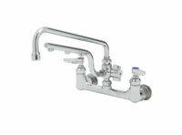 UltraRinse 8-Inch Wall-Mount Pre-Rinse Mixing Faucet with 12-Inch Swing Nozzle and 10-Inch Sprayer Arm