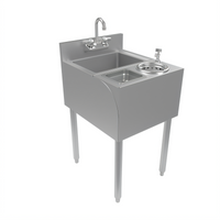 BK Resources 18-Inch Wide Stainless Steel Underbar Speed Station with Dump Sink