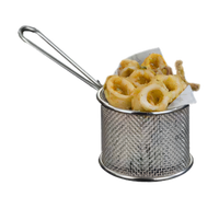 American Metalcraft 3-1/2 Inch Round Fine Mesh Stainless Steel Tabletop Serving Fry Basket