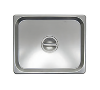 Admiral Craft 1/2 Size Solid Flat Lift-Off Steam Table Pan Cover with Recessed Handle, Stainless Steel