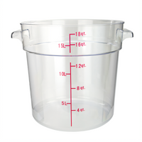 Winco 18 Qt Round Clear Polycarbonate Food Storage Container