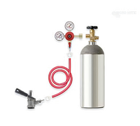 D System Keg Tapping Kit with 5 lb Empty Aluminum CO2 Cylinder, Dual Gauge Regulator, and 4 ft Gas Line