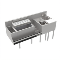64-Inch Underbar Beverage Workstation with 24-Inch Ice Bin, 10-Circuit Cold Plate, and 12-Inch Dump Sink