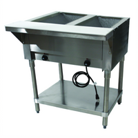Advance Tabco Triumph Supreme Electric Hot Food Table with Undershelf, 2 Wells, 120V