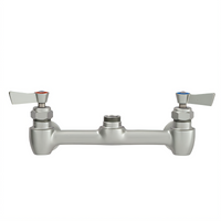 Fisher Backsplash-Mount Control Valve, 8-Inch Centers, Swivel Outlet and Swivel Stems, Stainless Steel