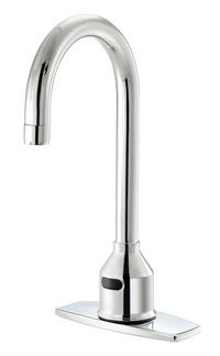 Krowne Royal Series Touchless Electronic Sensor Deck-Mount Faucet with 6-Inch Gooseneck Spout, Single Hole, Polished Chrome