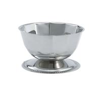 Vollrath Paneled Stainless Steel Sherbet Bowl with Gadroon Base, 16 oz.