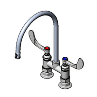 Surgical Deck-Mount Mixing Faucet with 8 3/4-Inch Swivel Gooseneck
